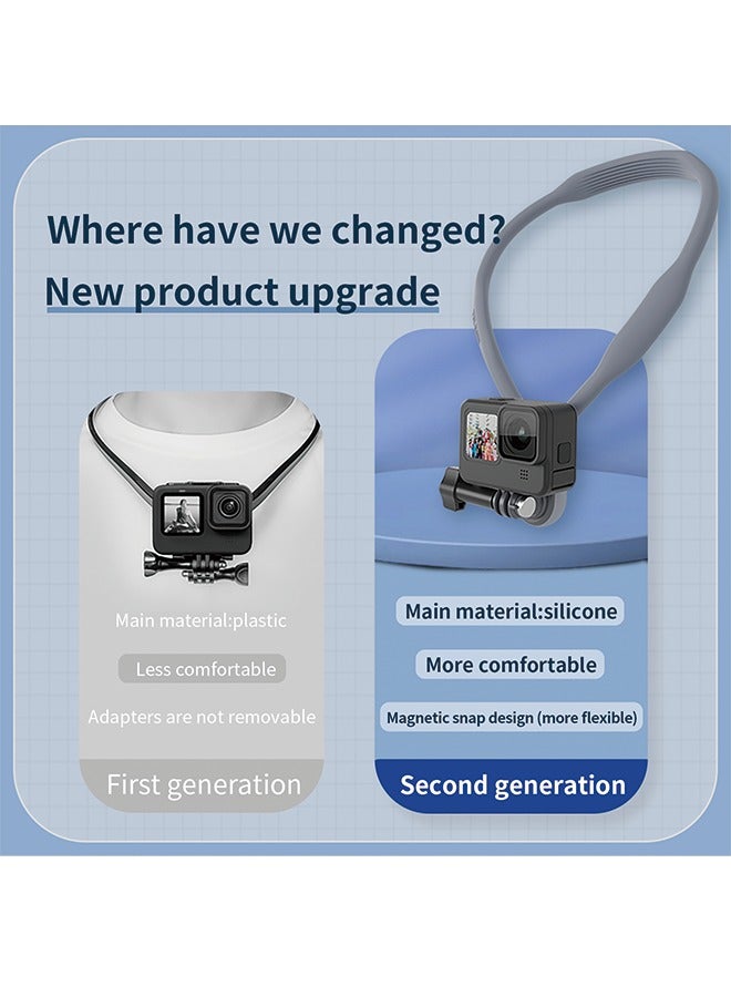 TELESIN TELESIN official standard configuration U-shaped magnetic hanging neck bracket, Equipped with anisotropic short link conversion head, Compatible with GoPro/Inata 360/DJI and other action cameras  - Image 5