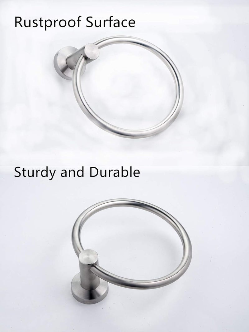BGL Towel Ring Brushed Nickel, Bath Hand Towel Ring Stainless Steel Round Towel Holder for Bathroom - Image 4