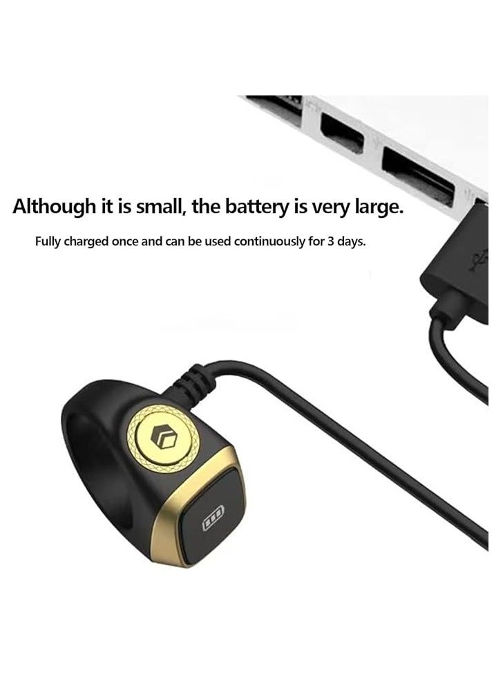 Iqibla Smart Tasbih Zikr Ring صلاة المسلمين توقيت الصلاة تذكير شاشة OLED عرض Tasbih عداد حلقة ذكية يمكن ارتداؤها باللون الأخضر 20 مم USB - Image 4