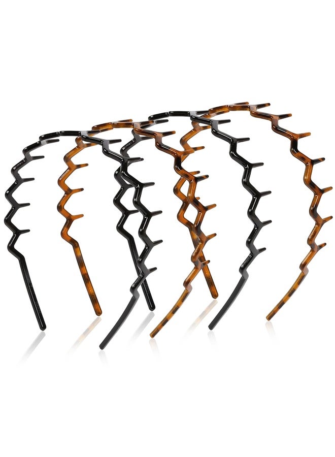 4 عبوات من أربطة الشعر البلاستيكية ذات الأسنان الرفيعة المتعرجة لشعر النساء، أربطة شعر سوداء غير قابلة للانزلاق وملحقاتها - Image 1