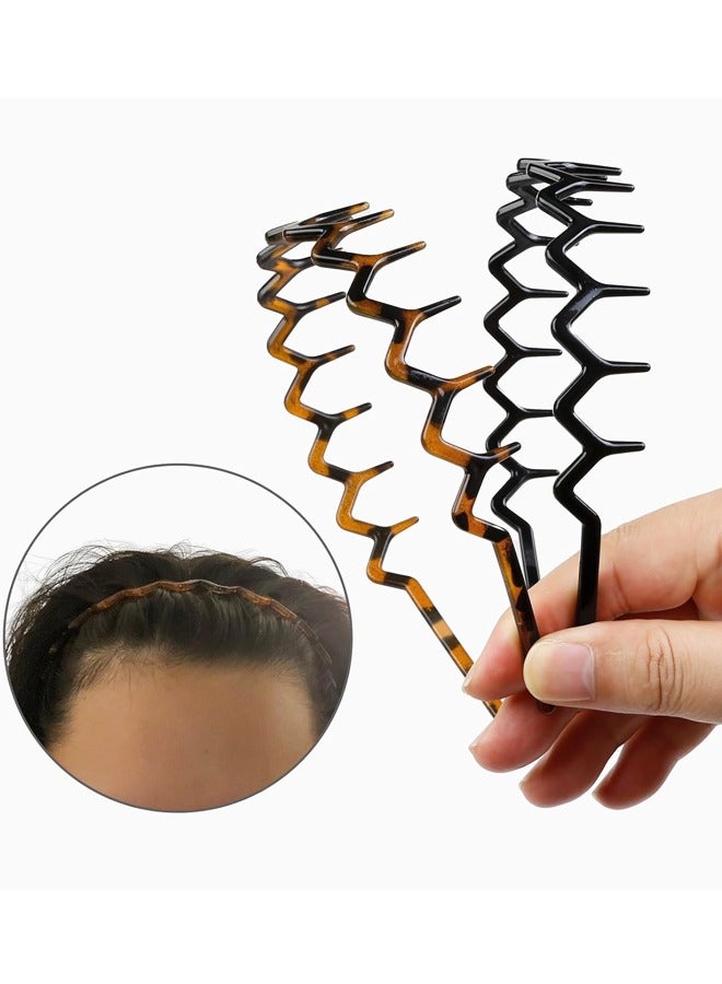 4 عبوات من أربطة الشعر البلاستيكية ذات الأسنان الرفيعة المتعرجة لشعر النساء، أربطة شعر سوداء غير قابلة للانزلاق وملحقاتها - Image 4