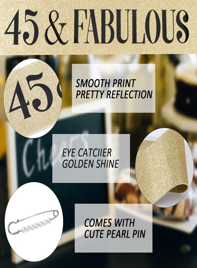 هابدو زينة عيد ميلاد هابدو الخامس والأربعين للنساء، طقم وشاح وتاج هدايا عيد ميلاد 45 للنساء، لوازم حفلات رائعة بمناسبة 45 عامًا، ذهبي - Image 4