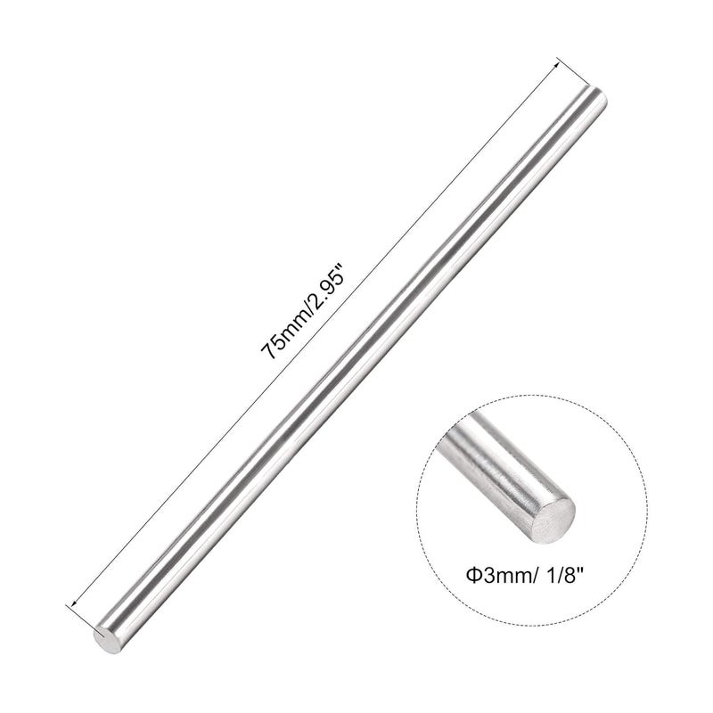 uxcell 3mm x 75mm 304 Stainless Steel Solid Round Rod for DIY Craft - 10pcs - Image 2
