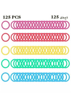 Realfrog 125pcs Loose Leaf Binder Rings, Plastic Binder Rings Colorful Book Loose Leaf Binder Rings Plastic Book Rings for Scrapbook Notebook Keychain  - Image 1