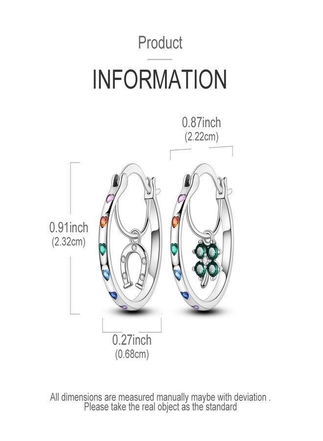 NARMO 925 Sterling Silver Simple Hoop Earrings for Women Twisted Hoop Earrings Colorful Cubic Zirconia Hoop Earrings Cute Sloth Earrings for Girls, 8 mm, Sterling Silver, Cubic Zirconia - Image 3