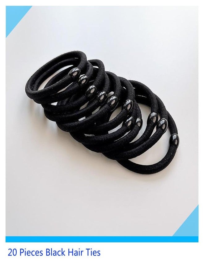 SQULIGT Hair Bands Hair Ties for Thick Hair 20PCS Seamless Cotton Simply Ponytail Holders Headband Scrunchies Hair Accessories(1.7 Inch Diameter) - Image 5