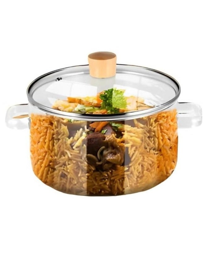 DLC D LC Heat-Resistant Glass Cooking Pot, Vented Lid ((3.2 LTR))  - Image 1