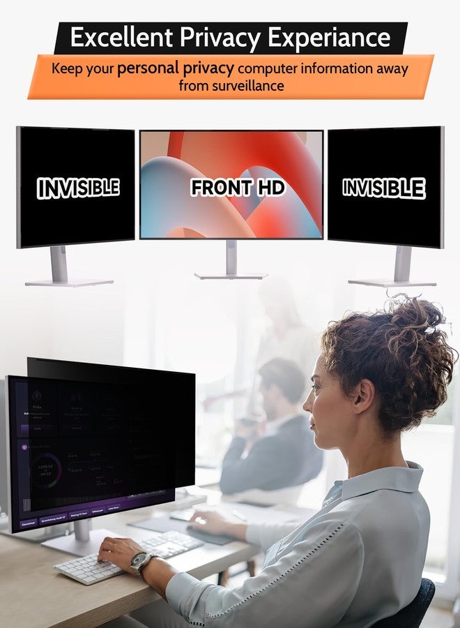 Mamol [2 Pack] 24 Inch 16:9 Magnetic Privacy Screen for Monitor Anti-Glare, Blue Light Filter, Anti-Spy Reusable Removable Privacy Filter for 16:9 Widescreen Desktop Display - Image 2
