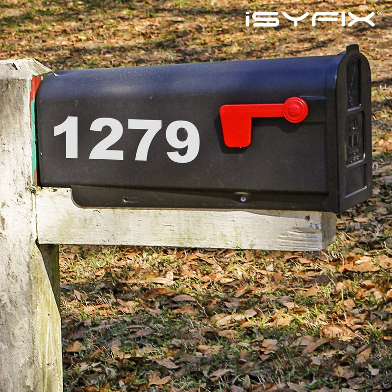 iSYFIX White Vinyl Number 1 (One) Stickers - 6 Pack 6 inch Self Adhesive - Decal Die Cut & Pre-Spaced for Mailbox, Signs, Window, Door, Cars, Trucks, Home, Business, Address Number, Indoor & Outdoor - Image 4