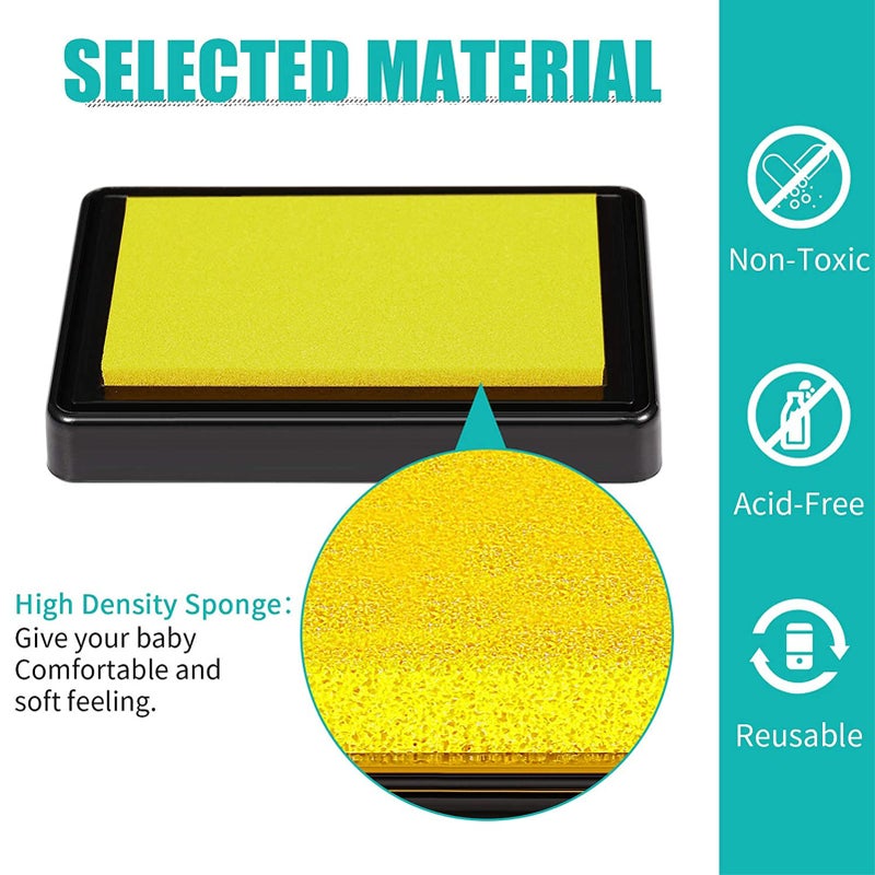 6 Reusable Baby Ink Pads, Footprint Ink Pads, Handprint Footprint Mud, Create Impressive Commemorative Seals for Boys and Girls, Non and Acid Ink, Easy to Wipe and Clean Skin - Image 4