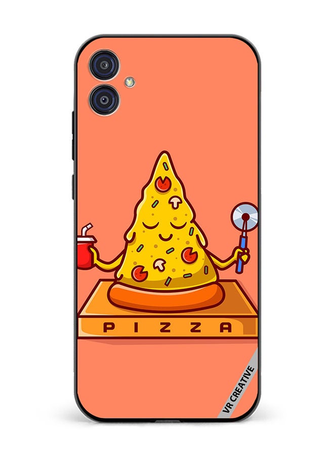 VR CREATIVE Protective Case Cover For Samsung Galaxy M04/F04 Cute Pizza Yoga Design Multicolour - Image 1