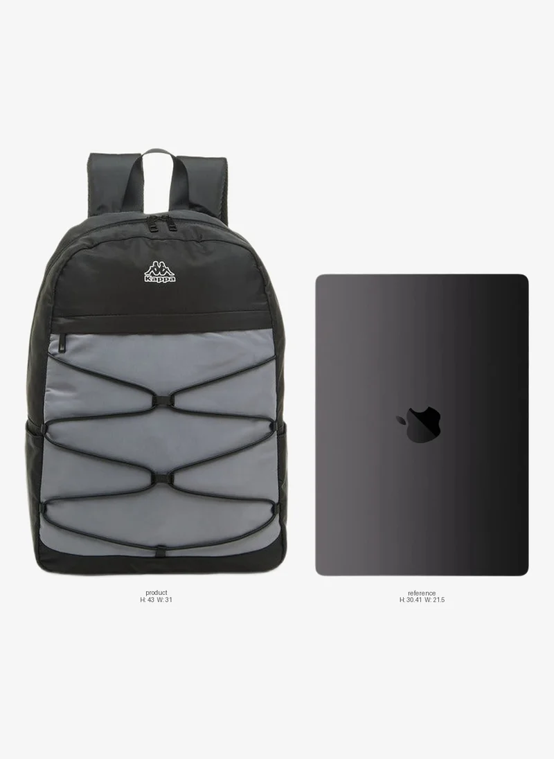 Kappa Logo Print School Backpack With Adjustable Straps And Zip Closure - 16X31X43 Cm