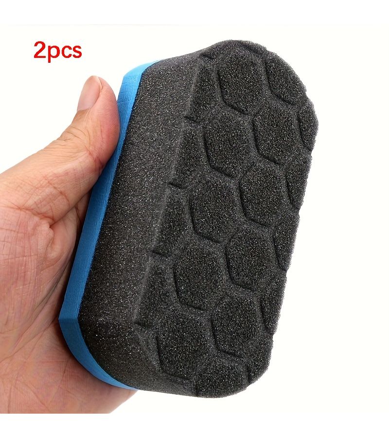 2 Pcs Black Soft Wax Foam Polishing Sponge Automotive Car Wash Detailing Tool - Image 1