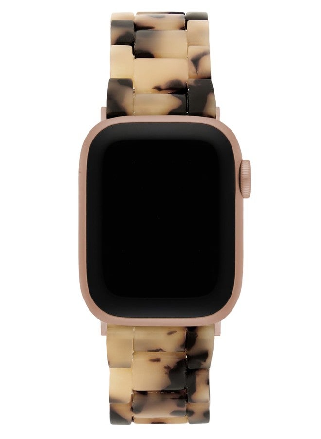 MACHETE Compatible with Apple Watch Band 38mm 40mm 41mm, Blonde Tortoise Fashion Acetate Resin iWatch Band for Ultra 2 1 Series 9/8/7/6/5/4/3/2/1/SE Women Men, Rose Gold Hardware - Image 1
