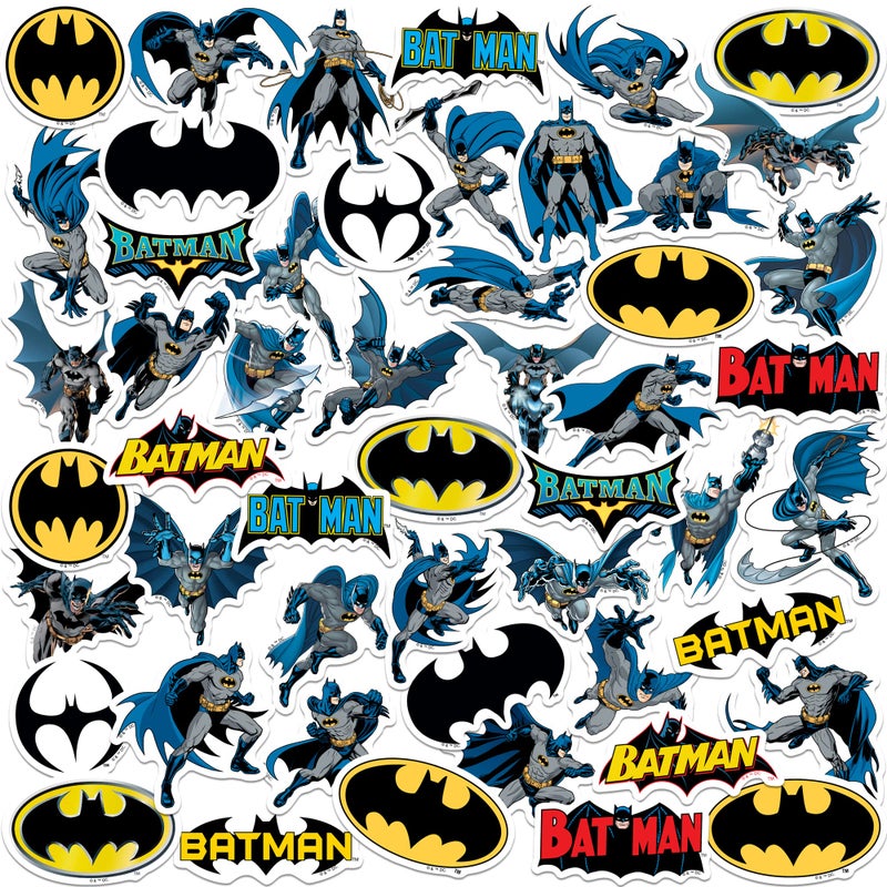 GRAPHICS & MORE Batman  Character Poses 50CT Sticker Pack Large Deluxe Stickers Variety Pack  Laptop Water Bottle Scrapbooking Tablet Skateboard IndoorOutdoor  Set of 50