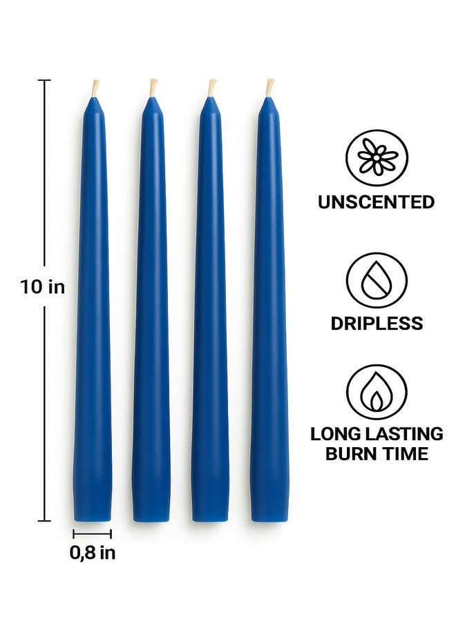 Dinil Blue Taper Candles - 10 Inch Unscented Dripless Smokeless Candlesticks Set of 12 | Perfect for Fall, Halloween, Thanksgiving, Dinner, Wedding and Party Decoration - Image 2