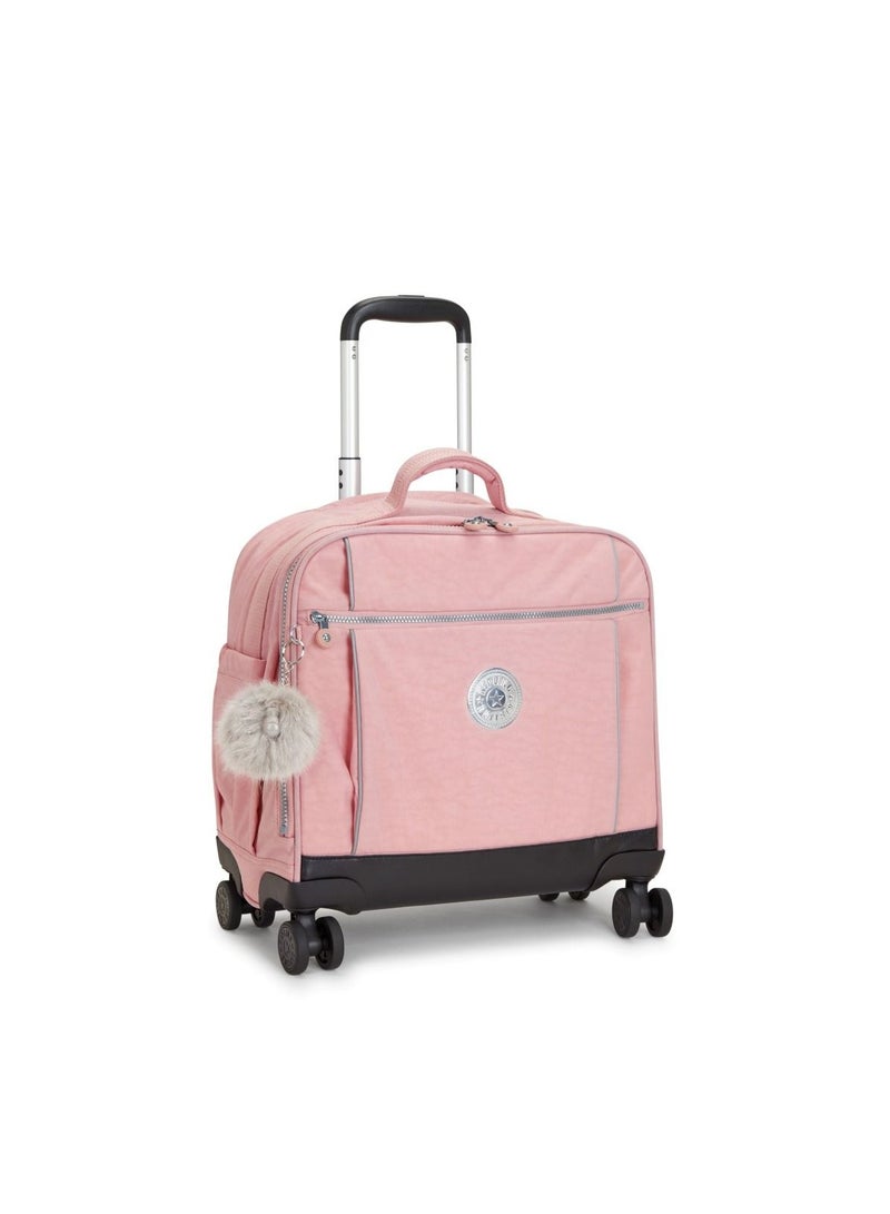 kipling New Storia Kids' 4-Wheeled School Trolley Bag with 15.6 inch Laptop Compartment Bridal Rose - Image 4