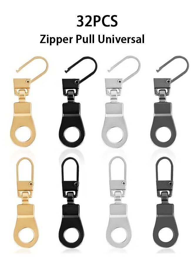 GMORO 32Pcs Zipper Pull Universal Zipper Pull Replacement Kit Removable Zipper Pulls Tab Replacement Zipper Pulls for Jackets Luggage Backpacks Purses Boots Pants Tents - Image 1