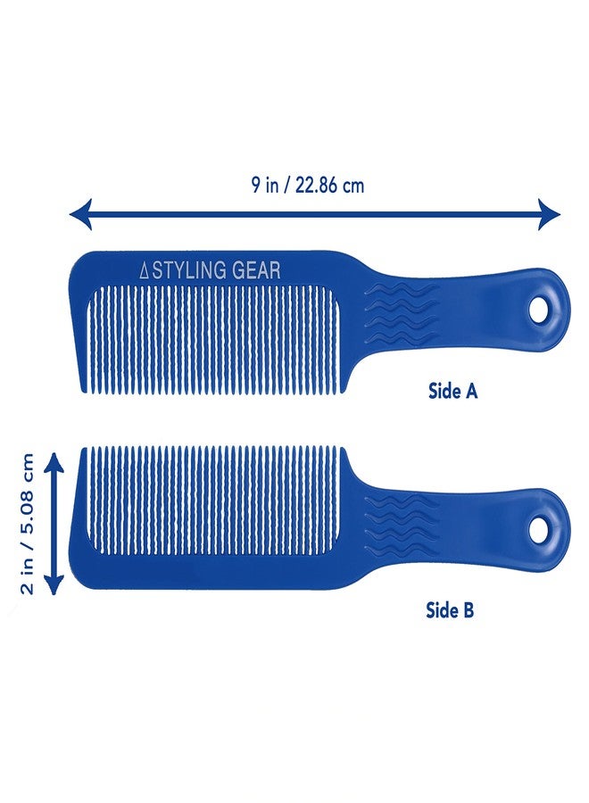 Styling Gear 404 Clipper 9 In. Wavy Tooth Flat Top Clipper Blending Comb Cutting Barber Hairstylist Combs Flexible 1 Pc. (Blue) - Image 2