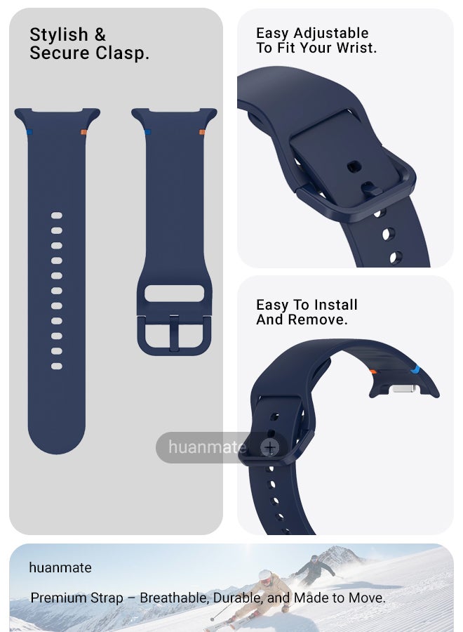 huanmate Samsung Galaxy Watch 8 Classic 46mm Soft Silicone Replacement Strap - High Quality, Lightweight, Stylish & Durable - Easy Installation - Replacement Strap for Samsung Galaxy Watch 8 Classic 46mm - Image 5