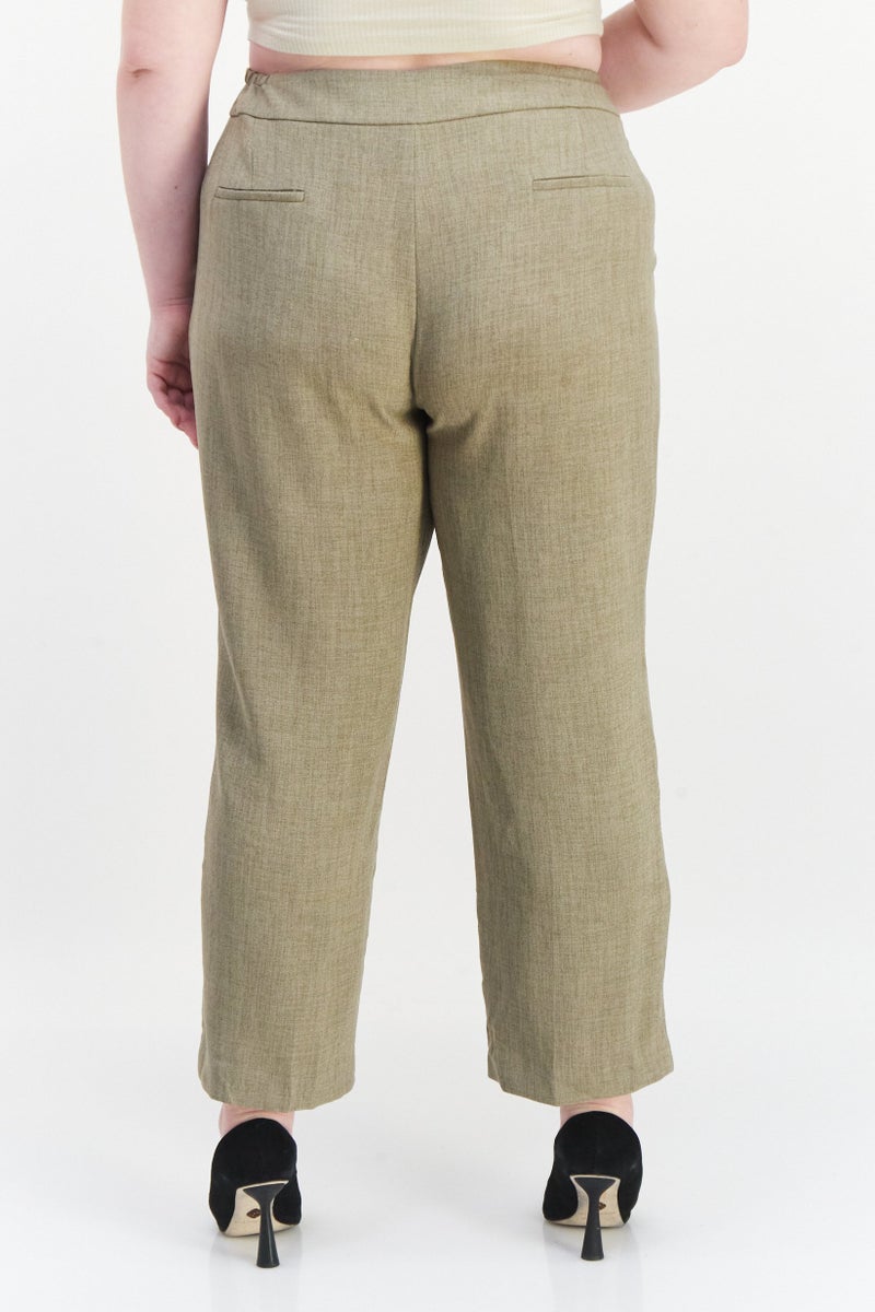 Kasper  Women Plus Size Plain Dress Pants, Grey  - Image 2