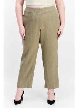 Kasper  Women Plus Size Plain Dress Pants, Grey  - Image 1
