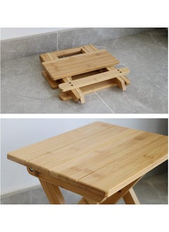 Jolfay Jolfay Solid Wood Folding StoolPortable Small Stool Sturdy Shoe Change Stool AntiSlip Foot Stool Fishing Stool Kitchen Garden Bathroom Wood Shower SeatNonSlip Shower Stool 30x25x30cm  - Image 5