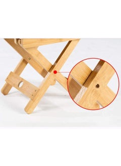Jolfay Jolfay Solid Wood Folding StoolPortable Small Stool Sturdy Shoe Change Stool AntiSlip Foot Stool Fishing Stool Kitchen Garden Bathroom Wood Shower SeatNonSlip Shower Stool 30x25x30cm  - Image 4