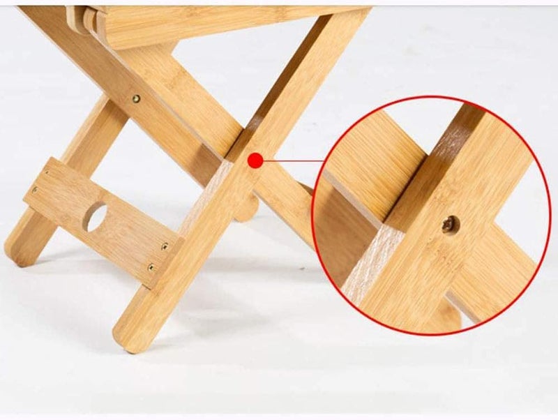 Jolfay Solid Wood Folding StoolPortable Small Stool Sturdy Shoe Change Stool AntiSlip Foot Stool Fishing Stool Kitchen Garden Bathroom Wood Shower SeatNonSlip Shower Stool 30x25x30cm - Image 4