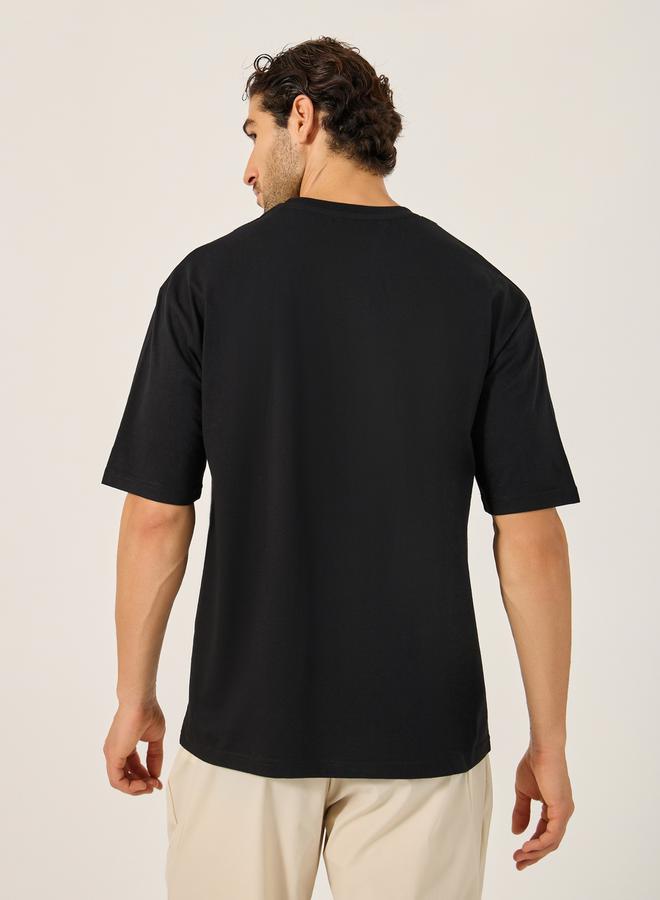 ستايلي تيشيرت قطن مطبوع بعبارة مرحة مقاس كبير - Image 4