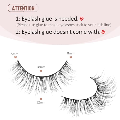 Onlyall Wispy Lashes Natural Look Short Eyelashes Lite Volume False Eyelashes Natural Lashes Soft False Eye Lashes Pack 7 Pairs D4 - Image 2