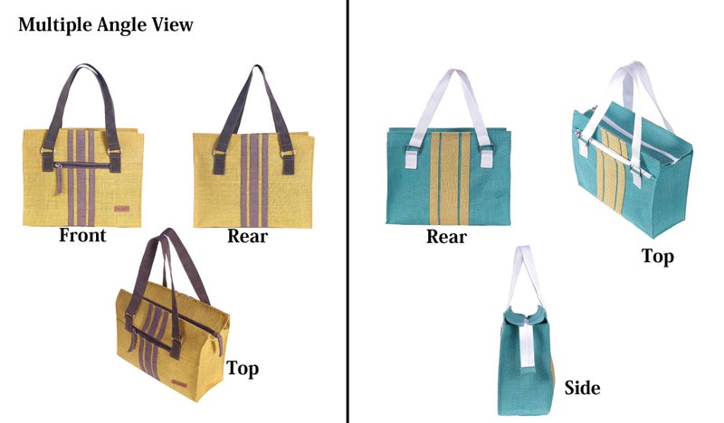 Foonty Eye Candy Daily use Men/Women Jute Lunch Bag(Pack of 2,Multicolor,FFFWB6017D) - Image 2