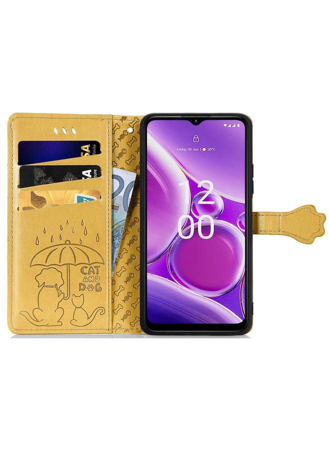 S-TOP Case For Nokia G42 Cat and Dog Embossed Leather Phone Case - Image 3