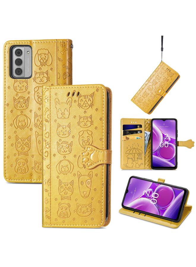 S-TOP Case For Nokia G42 Cat and Dog Embossed Leather Phone Case - Image 1
