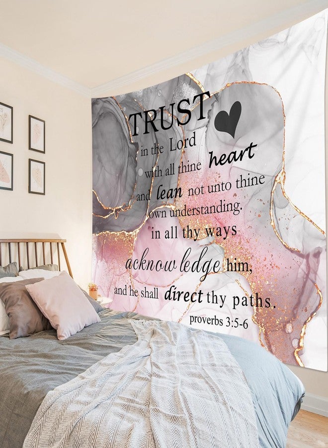 LB Bible Verse Tapestry Wall Hanging Scripture Quotes on Pink and Black Abstract Marble Wall Tapestry for Bedroom Inspirational Wall Art for Living Room College Dorm Decor,60Wx40H inch - Image 2