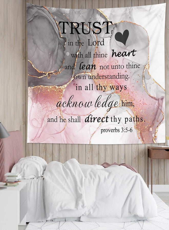 LB Bible Verse Tapestry Wall Hanging Scripture Quotes on Pink and Black Abstract Marble Wall Tapestry for Bedroom Inspirational Wall Art for Living Room College Dorm Decor,60Wx40H inch - Image 1