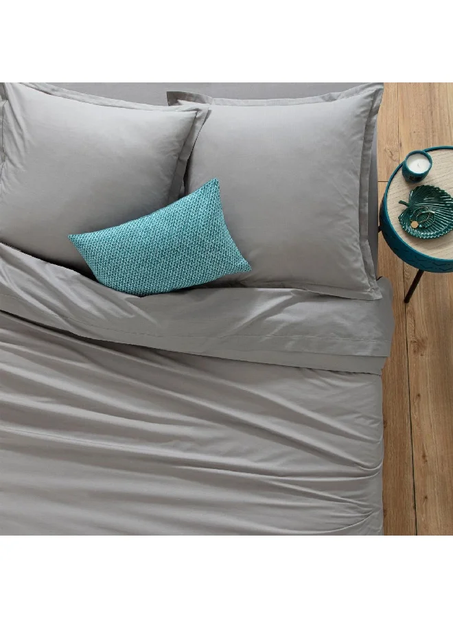 atmosphera 2 Person Cotton Duvet Cover Mouse Grey 240 x 220 cm 178578B