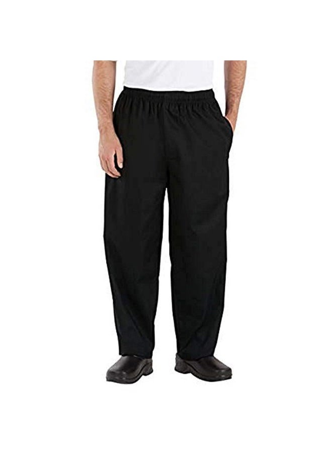 Happy Chef Poly Cotton Classic Baggy Pants, Large, Black - Image 1