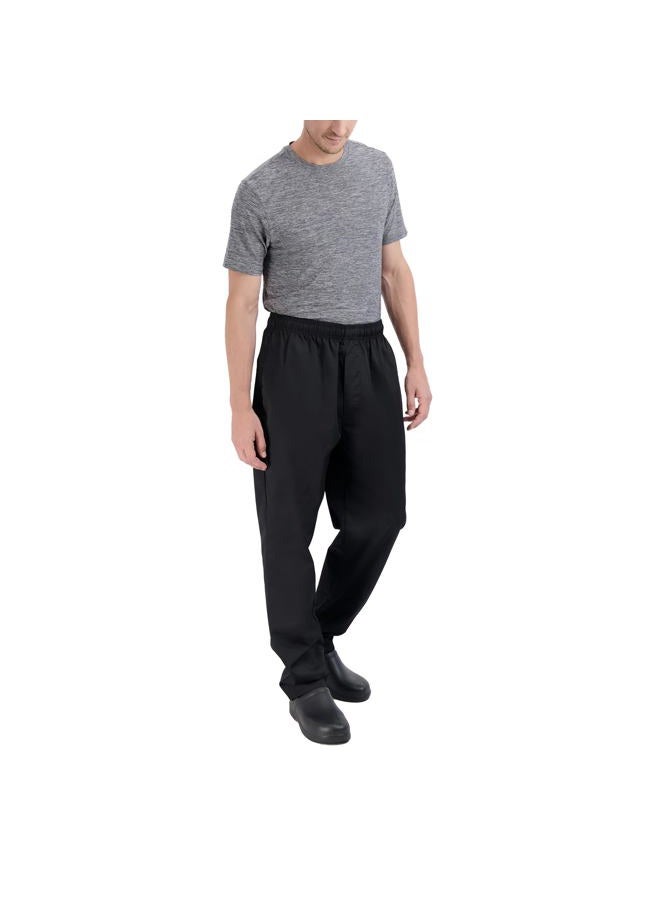 Happy Chef Poly Cotton Classic Baggy Pants, Large, Black - Image 2