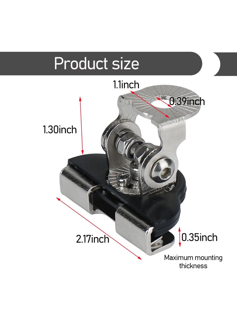 SYOSI - LED Light Base Mounting Bracket 2 PCS Universal Adjustable Pillar Hood Led Work Light Mount Bracket Angle Adjustable Shock Absorbing Hood Spotlight Non Destructive Bracket for Most Models Silver - Image 1