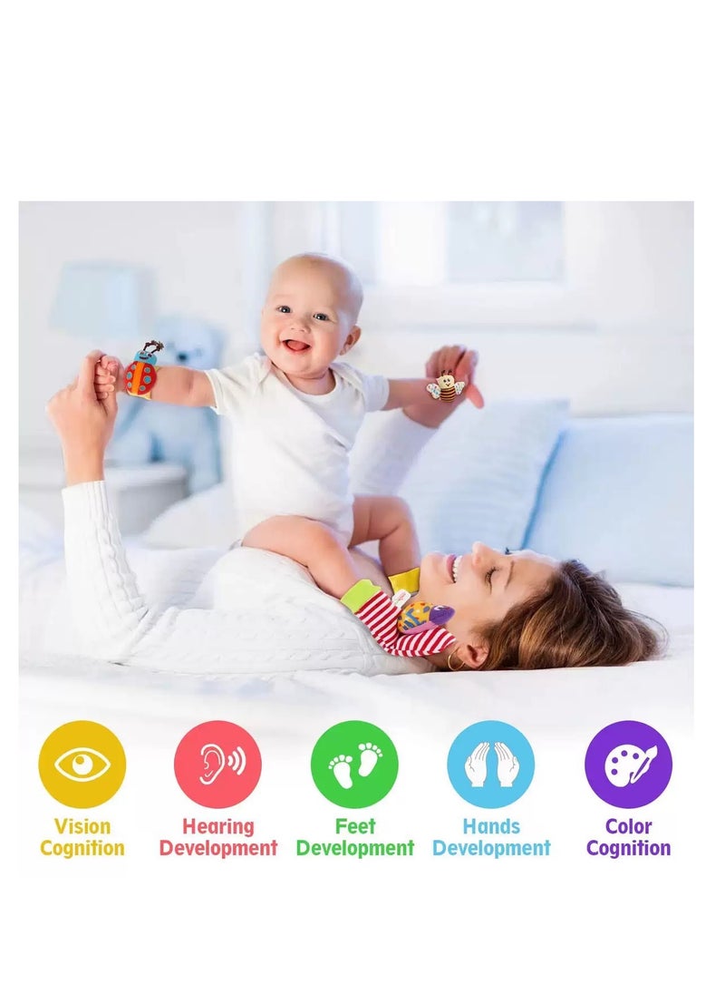 Lamaze 4-Piece Infant Socks And Wrist Rattles Toy Set For Kids  - Image 5