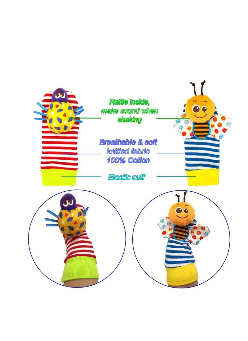 Lamaze 4-Piece Infant Socks And Wrist Rattles Toy Set For Kids  - Image 2
