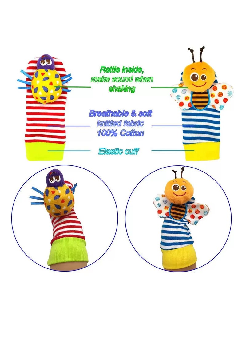 Lamaze 4-Piece Infant Socks And Wrist Rattles Toy Set For Kids  - Image 4