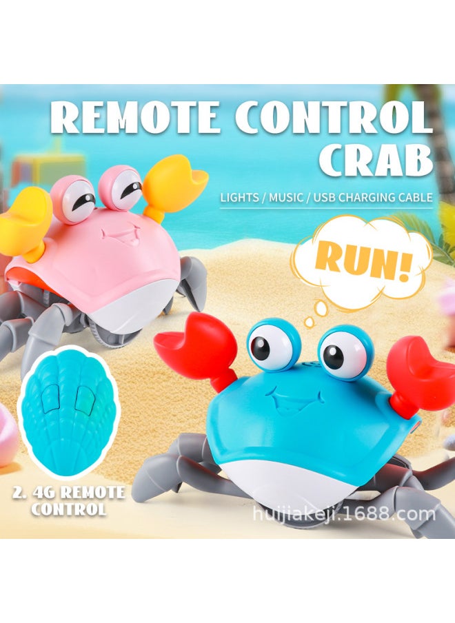 Shell Remote Control Induction Crab 2.4G Anti-interference With Sound And Light Charging Crawling Children's Baby Toys Wholesale-Color:Pull Crab-Green  - Image 3