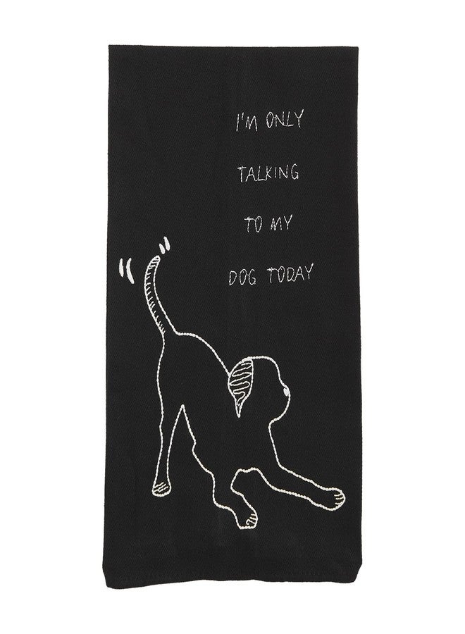 Mud Pie Embroidered Dog Towel, I'm Only Talking, 26" x 16.5" - Image 1