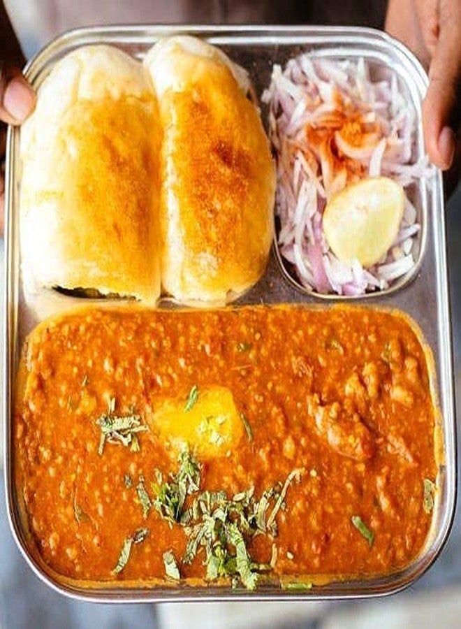 TGS 3 in 1 Stainless Steel Pav Bhaji Partition Plate/Compartment Plate/Mess Plate/Idli Vada Plate (6 Piece) - Image 5