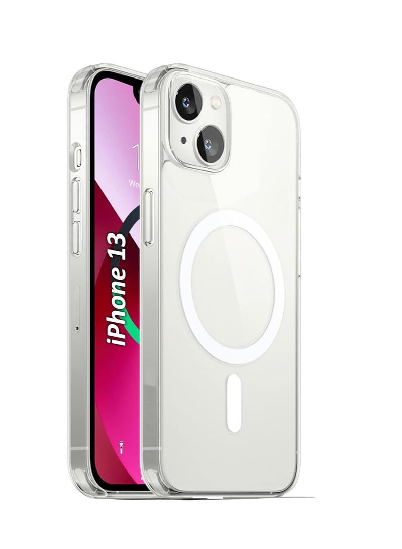 DUSALA IPhone 13 Clear Magnetic Cover, MagSafe Compatible, Hybrid Protective, Crystal Clear Back Case, Shockproof Silicone Frame, Slim Transparent Case (iPhone 13) - Image 1