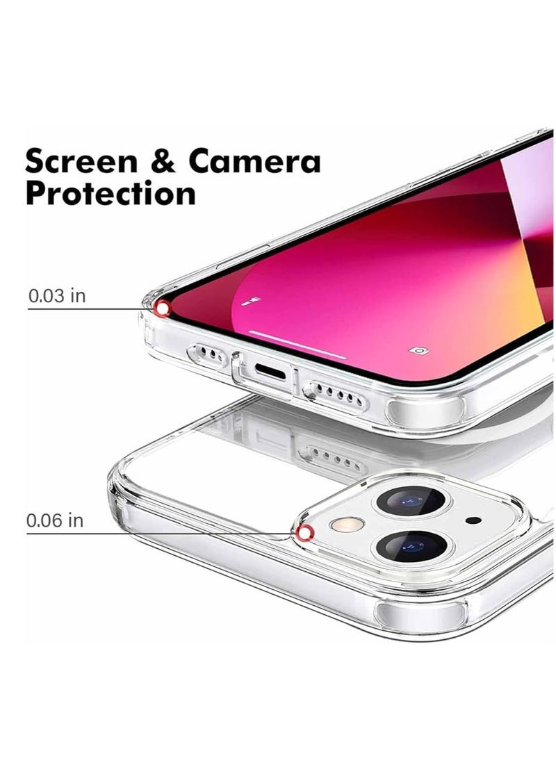 DUSALA IPhone 13 Clear Magnetic Cover, MagSafe Compatible, Hybrid Protective, Crystal Clear Back Case, Shockproof Silicone Frame, Slim Transparent Case (iPhone 13) - Image 2