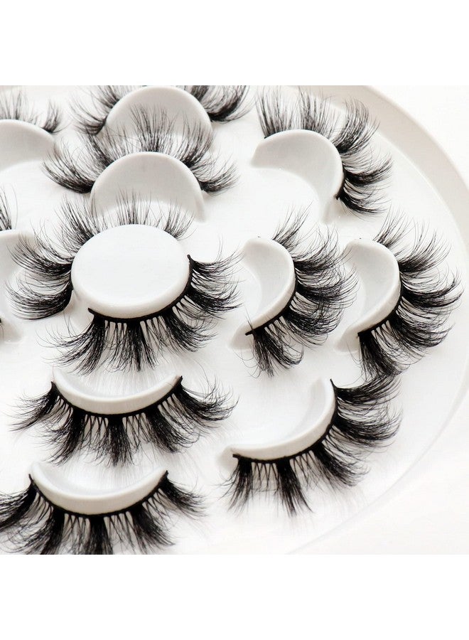 Veleasha Lashes 5D Faux Mink Lashes Crueltyfree Handmade Strip Lashes Fluffy Volume False Eyelashes 7 Pairs Pack (Sugar) - Image 5
