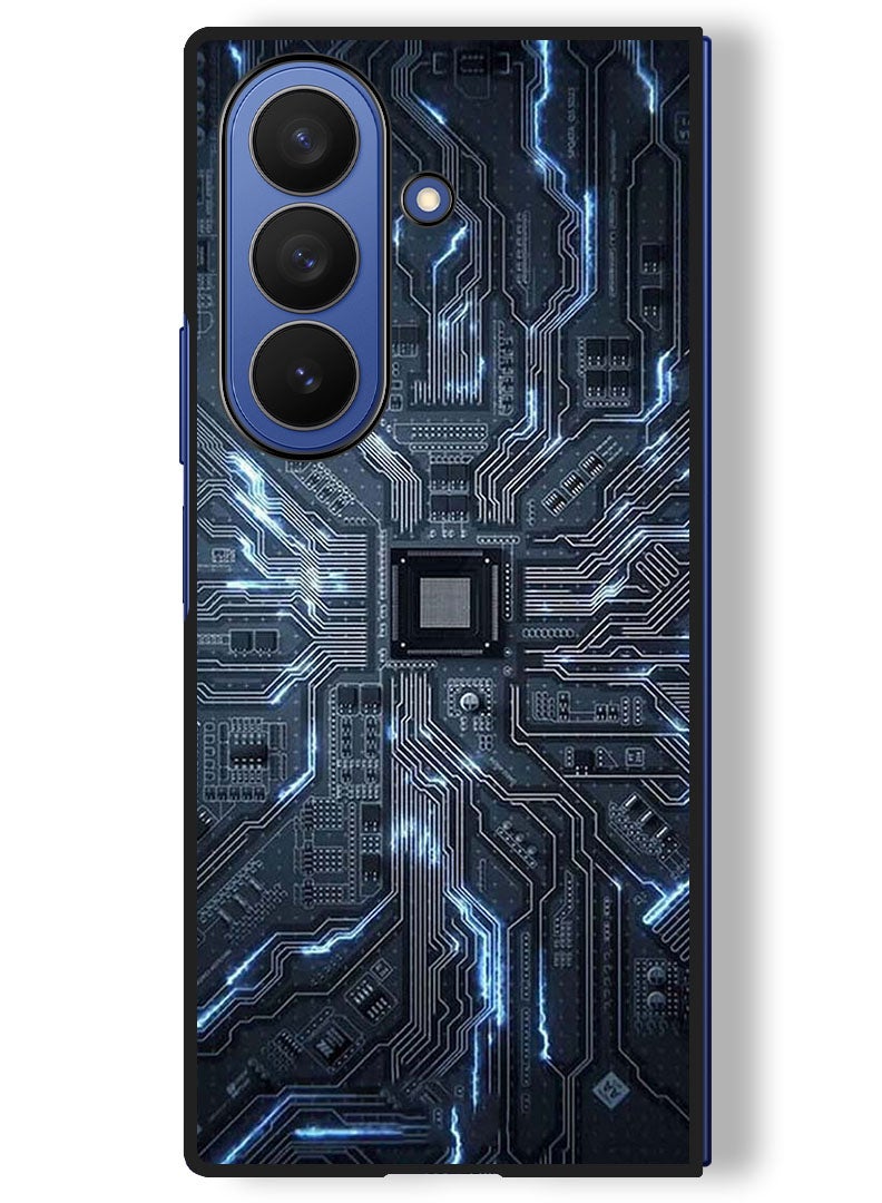Theodor Case Compatible with Samsung Galaxy Z Fold 7 - 8 Inch Protection Shockproof Bumper Cover Hardware Circuit - Image 1